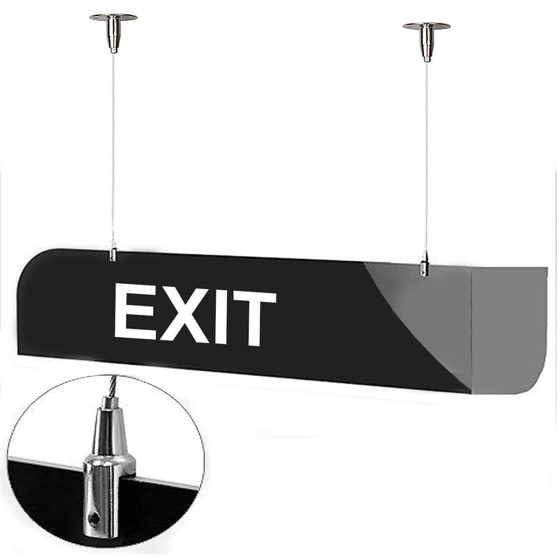 OTTFF 4 Pack 6.5 ft x 2 mm Ceiling Sign Hanger Wire, Stainless Steel Adjustable Suspension Cable for Hanging Picture, Advertising Arcylic Board, LED Light, 66 lb Load - Image 2